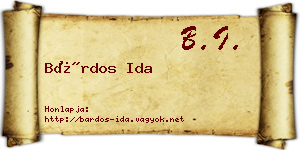 Bárdos Ida névjegykártya