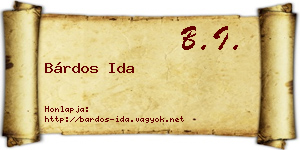 Bárdos Ida névjegykártya