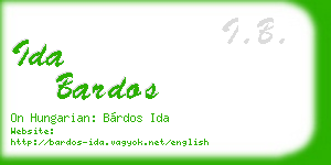 ida bardos business card